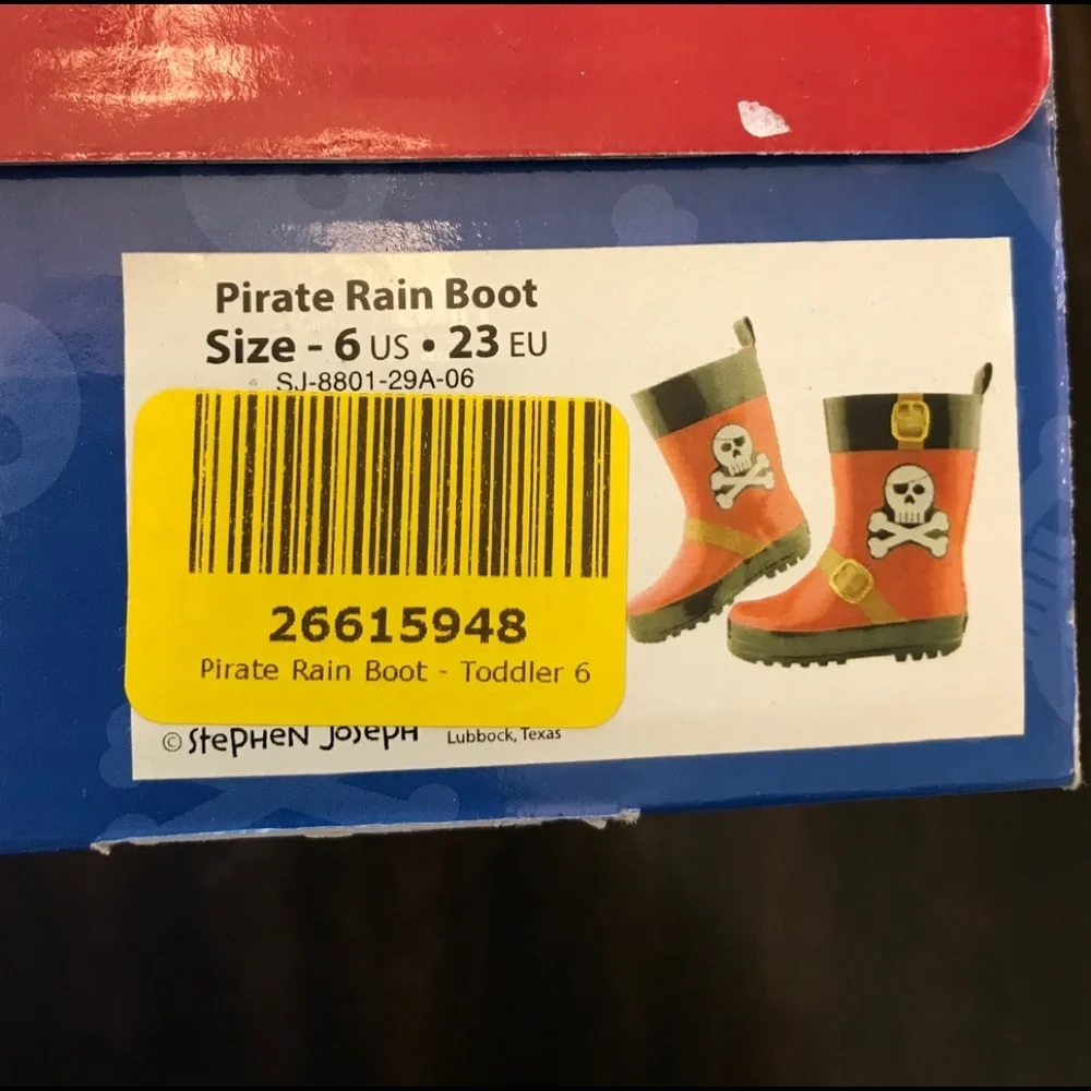 NEW Stephen Joseph Pirate Rain Boots